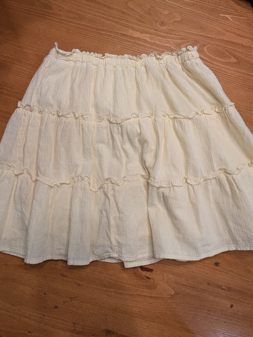 Gap Teen Light Yellow Skirt, Lined, Girl's Size 12, Elastic Waist, LN